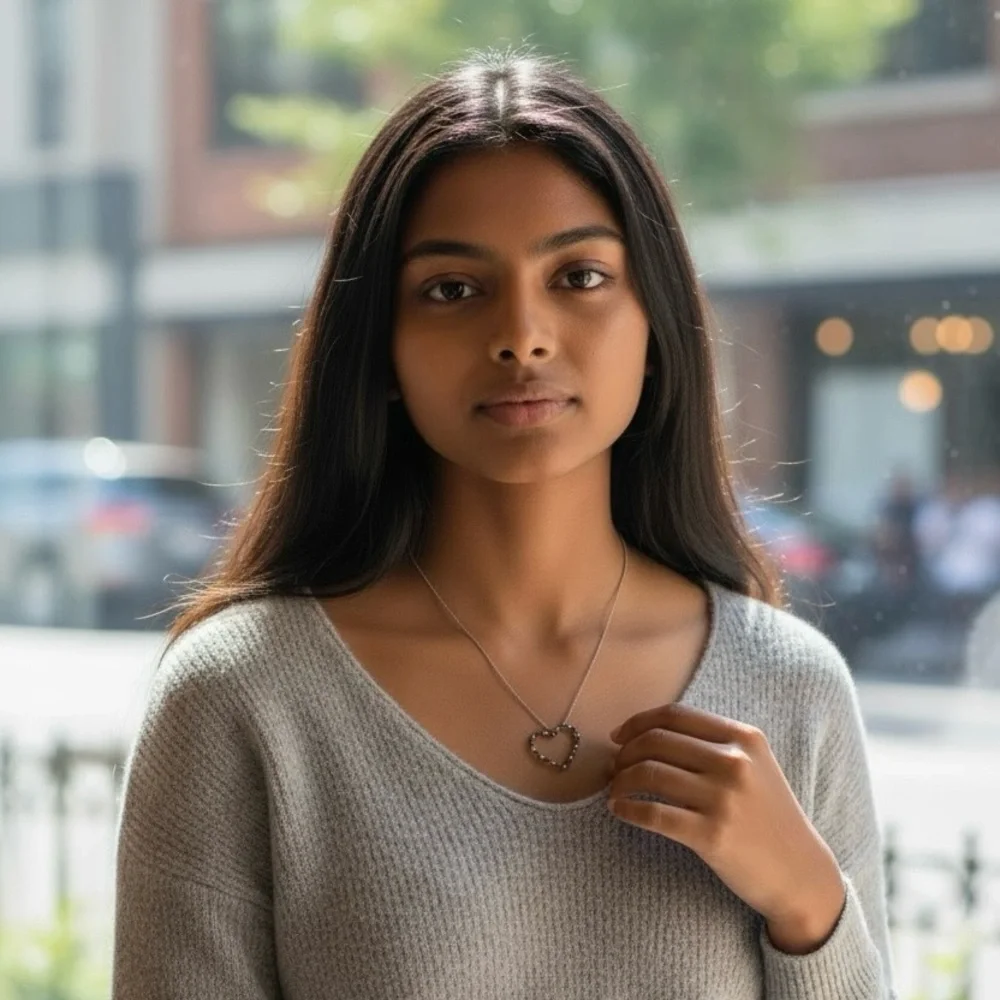 18k White Gold Diamond Heart Pendant Necklace, Milan Italy 750 Gold, 18” Chain - Picture 3 of 14